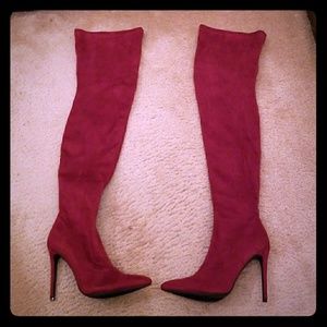 Faux Suede Thigh-High boots